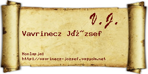 Vavrinecz József névjegykártya